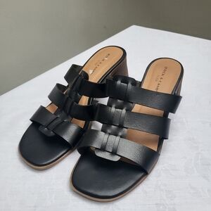 leather heels sandals